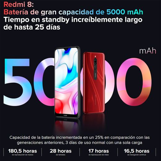 Xiaomi Redmi 8 Smartphone 4GB RAM 64GB ROM Snapdragon 439 10W Carga