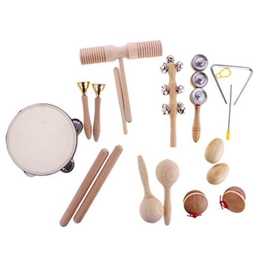 Set de 10 Piezas Juguete de Instrumentos de Percusión Ritmo Handbell de