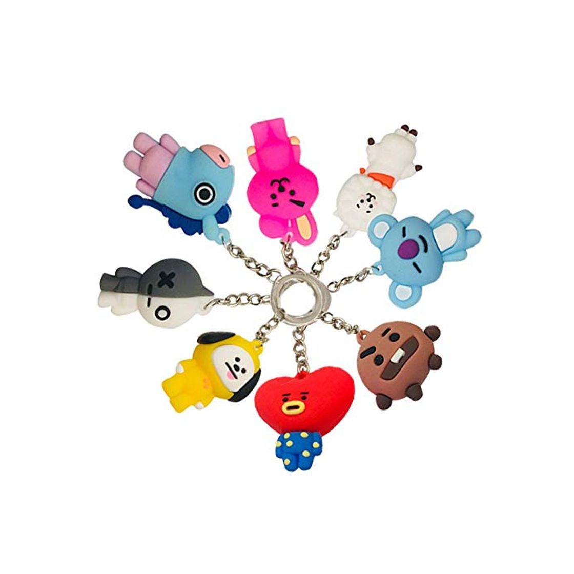 Social INTVN 8 Piezas BTS Animal Llaveros Colgante， Relleno Bolsa Llavero para Niños