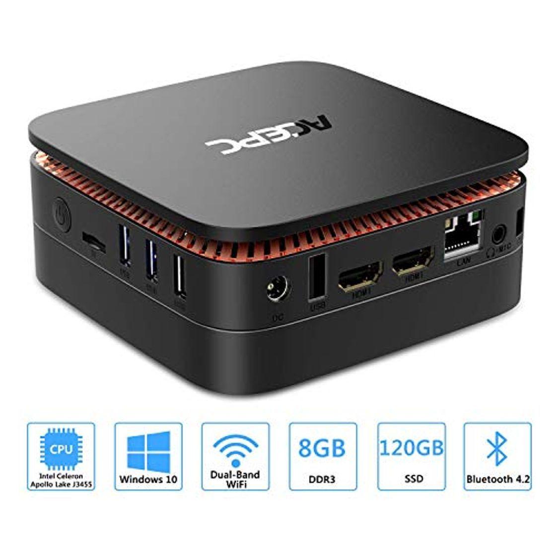 Products ACEPC AK1 Mini PC,Windows 10(64 bits) Procesador Intel Celeron Apollo Lake J3455(hasta