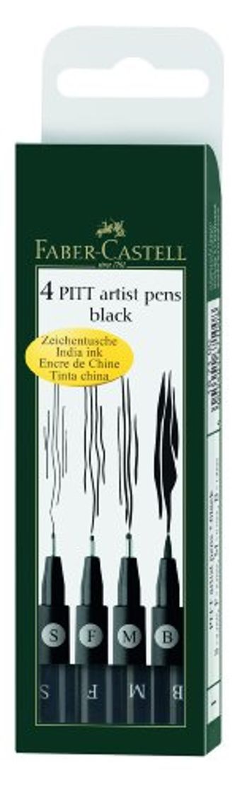 Social Faber-Castell 167100 - Pack de 4 rotuladores Pitt Artist Pens Black