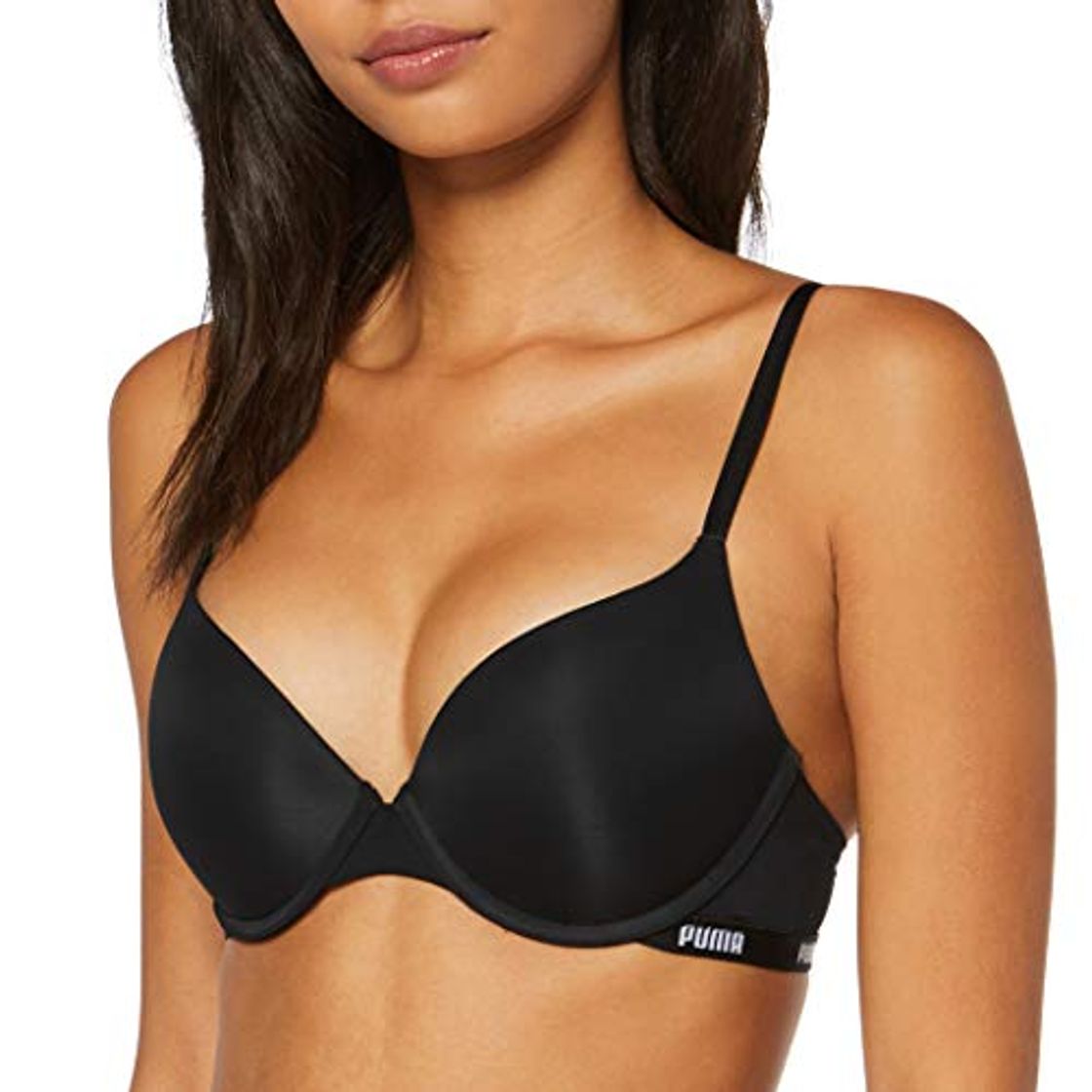 Social Puma Push-up Bra 1p Ecom Sujetador con Aros para Mujer, Negro