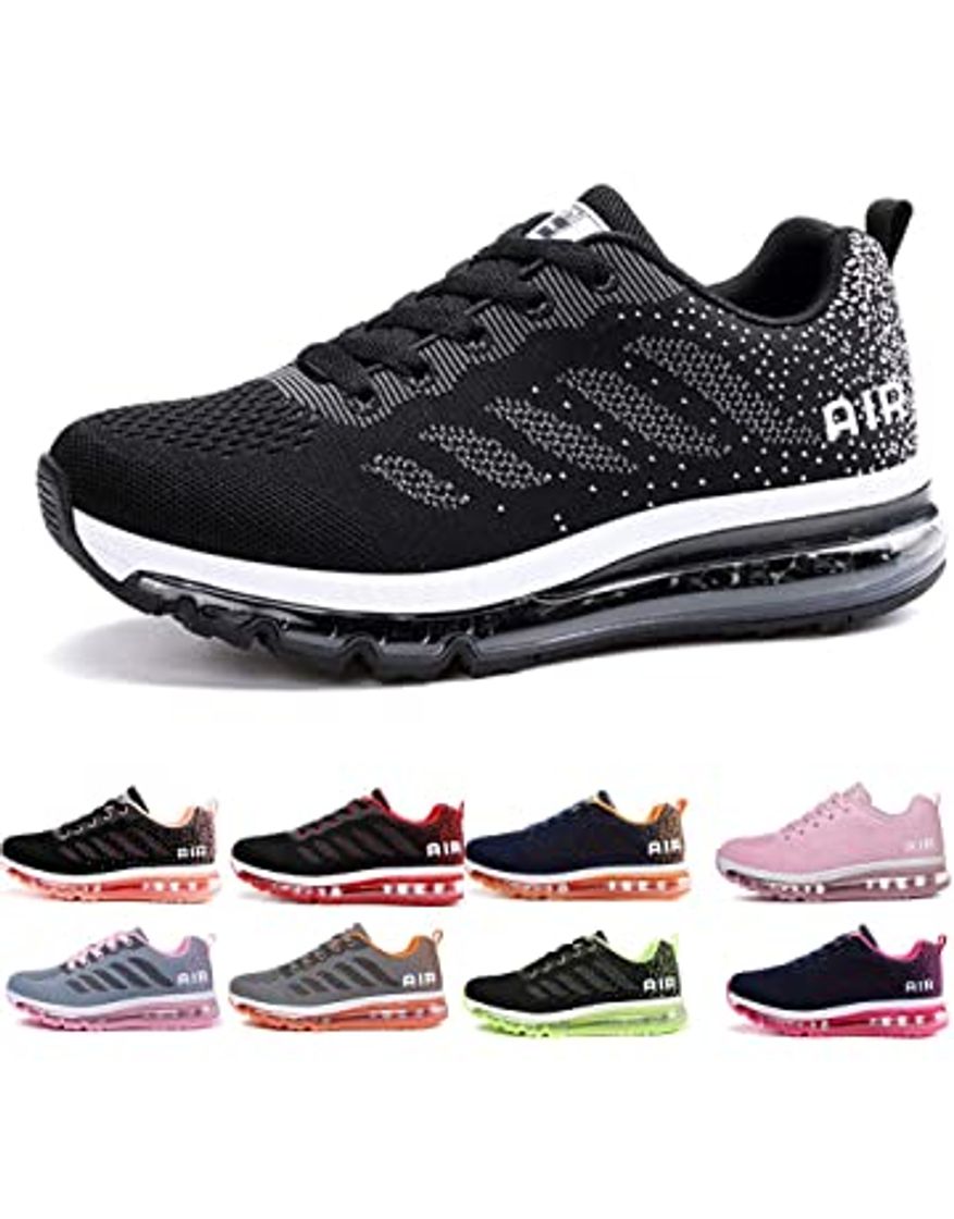 Social Air Zapatillas de Running para Hombre Mujer Zapatos para Correr y Asfalto Aire Libre y Deportes Calzado Unisexo Gray Pink 38