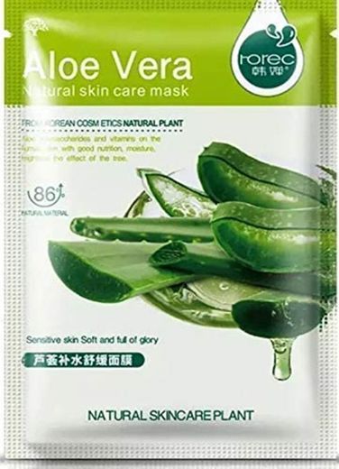 Mascarillas de aloe vera 6 unidades tratamiento facial bbglow