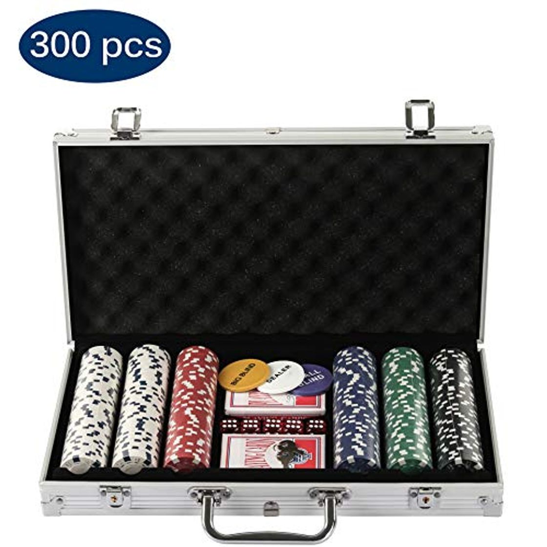 Product Grandma Shark Texas Holdem Poker Chips Conjunto con Caso de Aluminio Blackjack