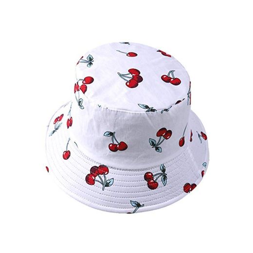 Hombres Verano Reversible Cubo Sombreros - Mujer Funky Fruta Impresión Pescador Plegable