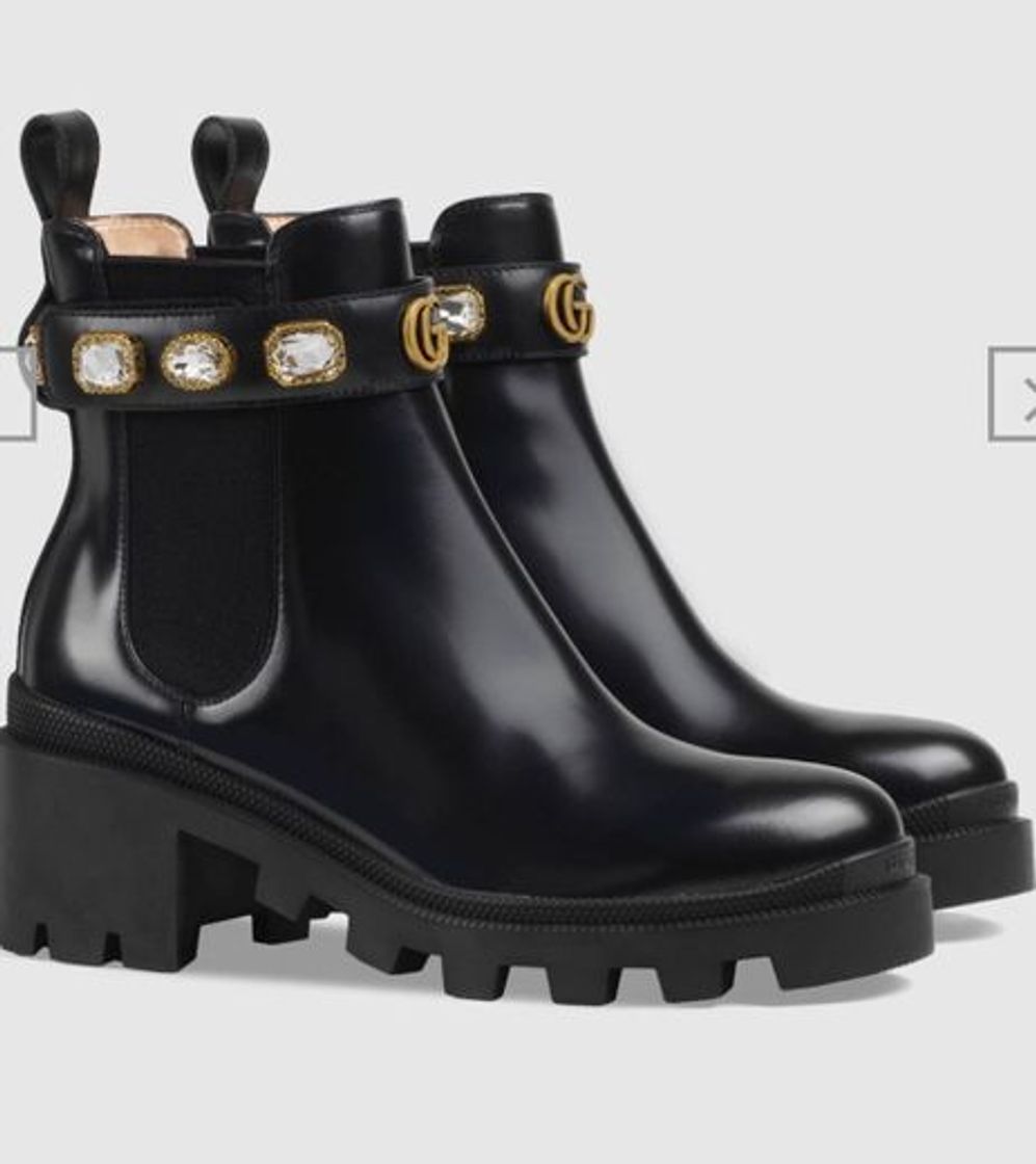 Social Black Leather Ankle Boot With Belt