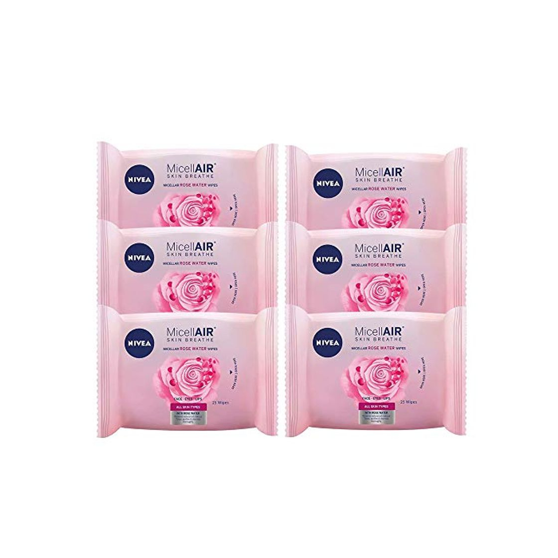 Product NIVEA MicellAIR Toallitas Desmaquilladoras Micelares con Agua de Rosas en pack de