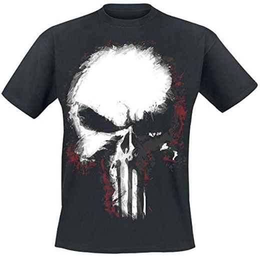 The Punisher Shattered Skull Hombre Camiseta Negro L