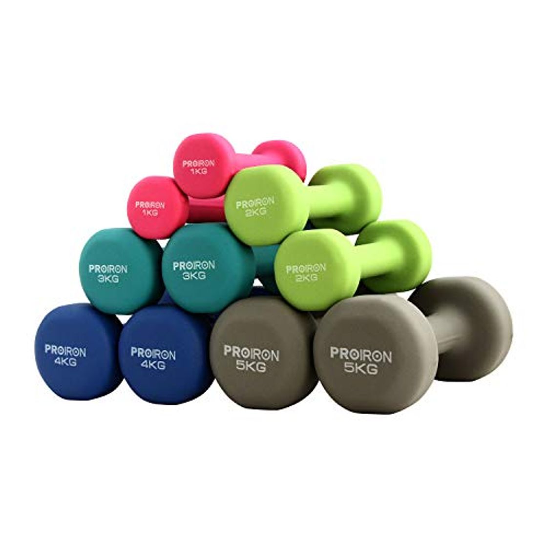 PROIRON Mancuernas de Neopreno -Mancuernas con Revestimiento de Neopreno 2 x 3