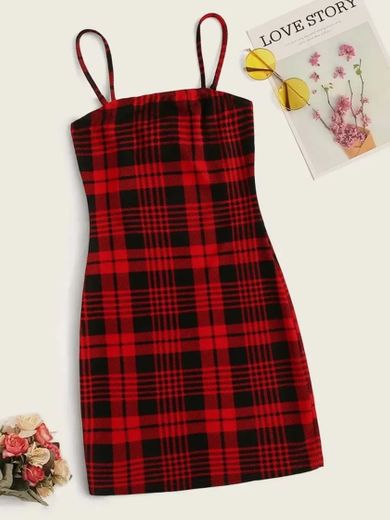 Tartan Cami Mini Bodycon Dress