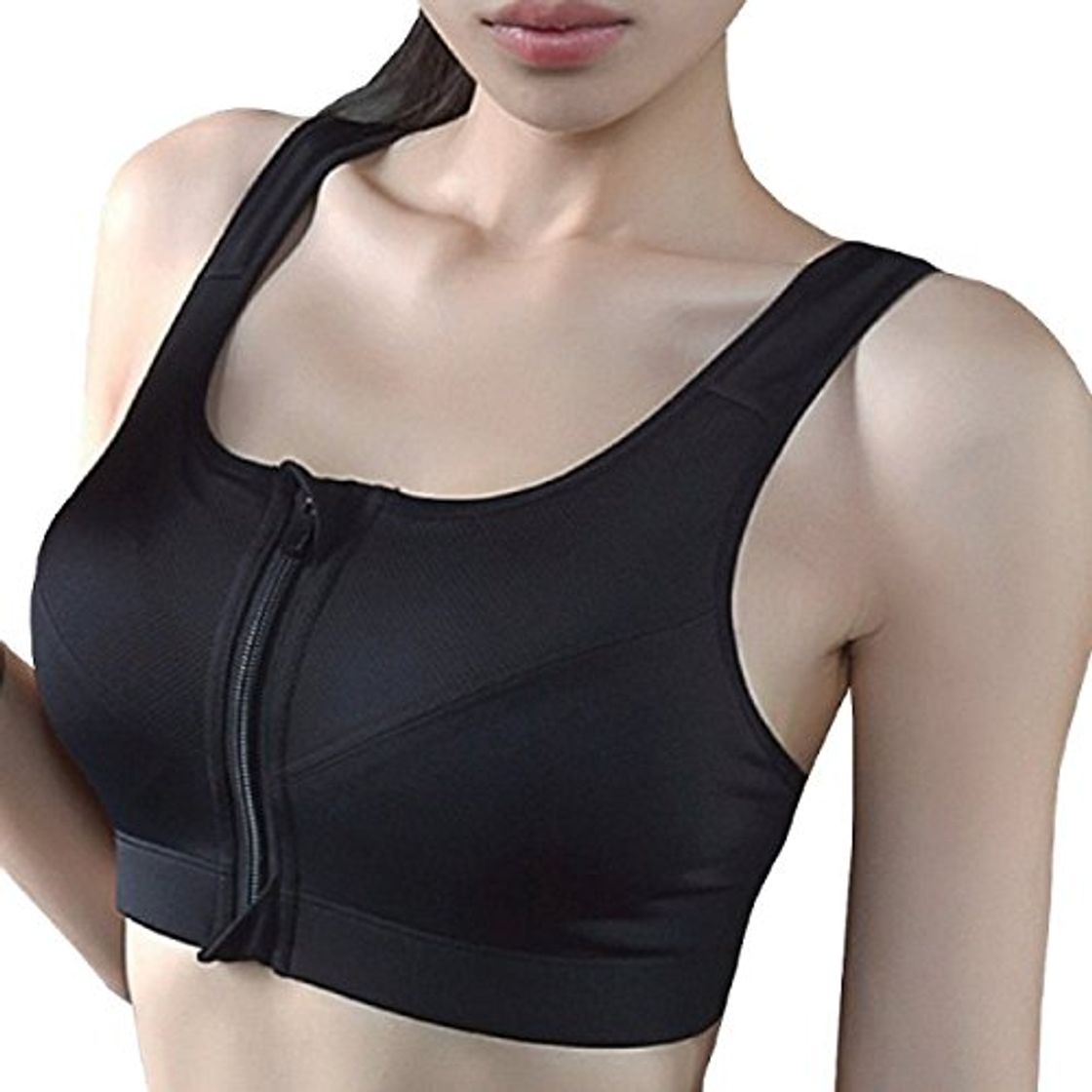 Social APIKA Sujetador Deportivo Cremallera De Apertura Frontal Sujetador De Entrenamiento Ajustable De