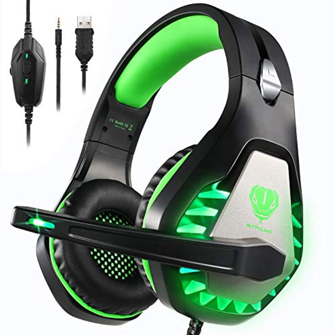 Social Auriculares Gaming PS4,Cascos Gaming de Estéreo con Micrófono Bass Surround y Cancelación