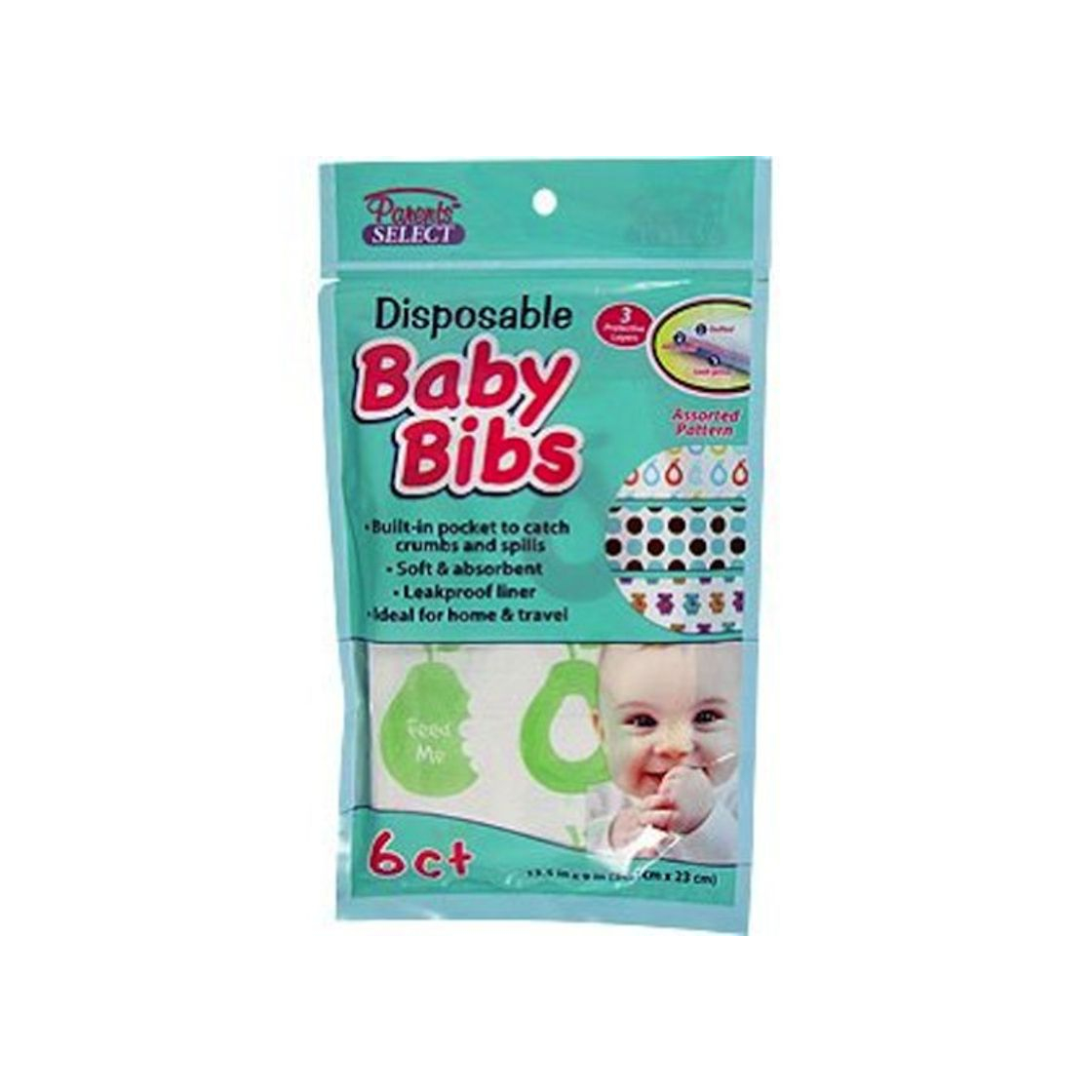 Products Disposable Baby Bibs - Ideal For Home & Travel, 6 ct,