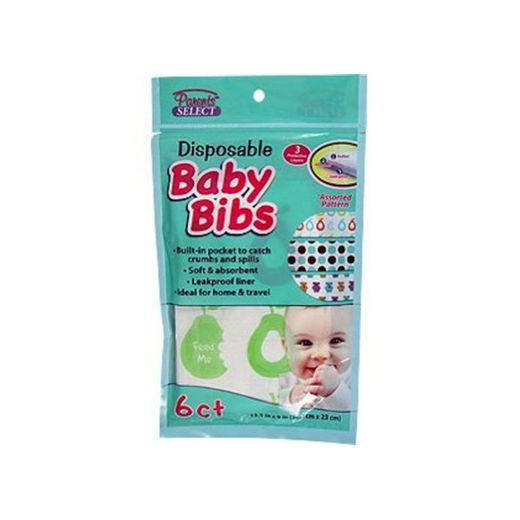 Disposable Baby Bibs - Ideal For Home & Travel, 6 ct,
