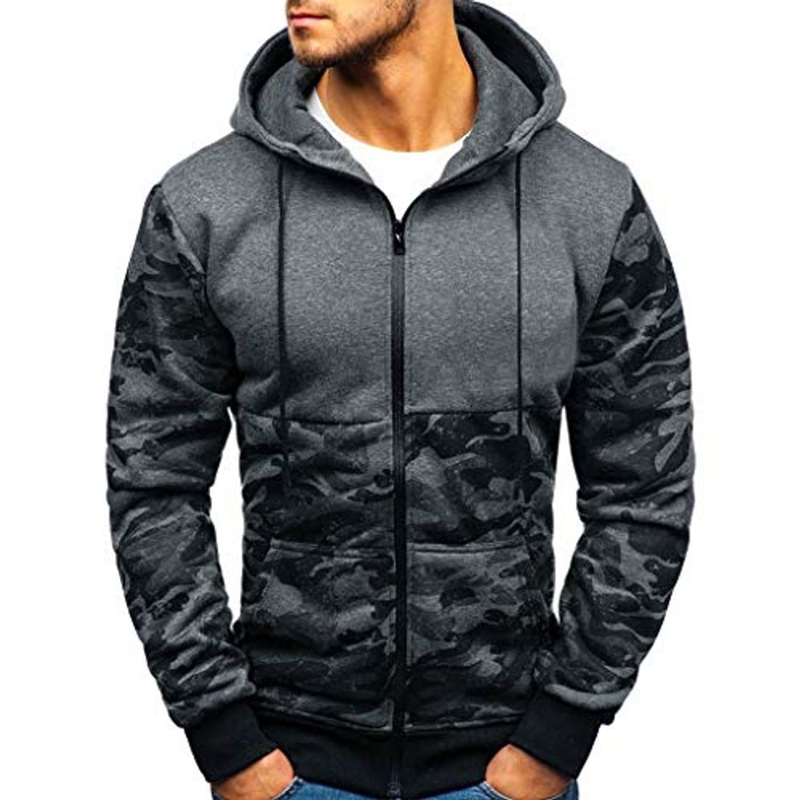 Fashion Hoodie para Hombre Otoño Invierno Casual Abrigo de Invierno con Capucha Sudadera con Capucha Deportiva Hombre Sudaderas Hombre Chaquetas Hombres Lonshell