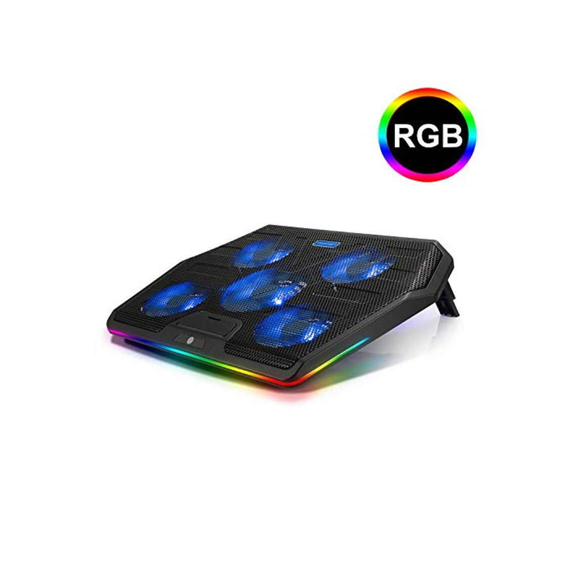 Producto TECKNET Base de Refrigeración RGB Ordenador Portátil Gaming Cooler con 5 Ventiladores