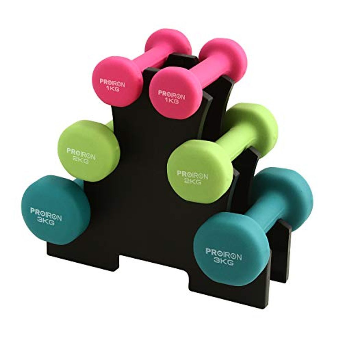 Producto PROIRON Mancuernas de Neopreno Juego de 12kg Mancuernas 3 Pares de 2