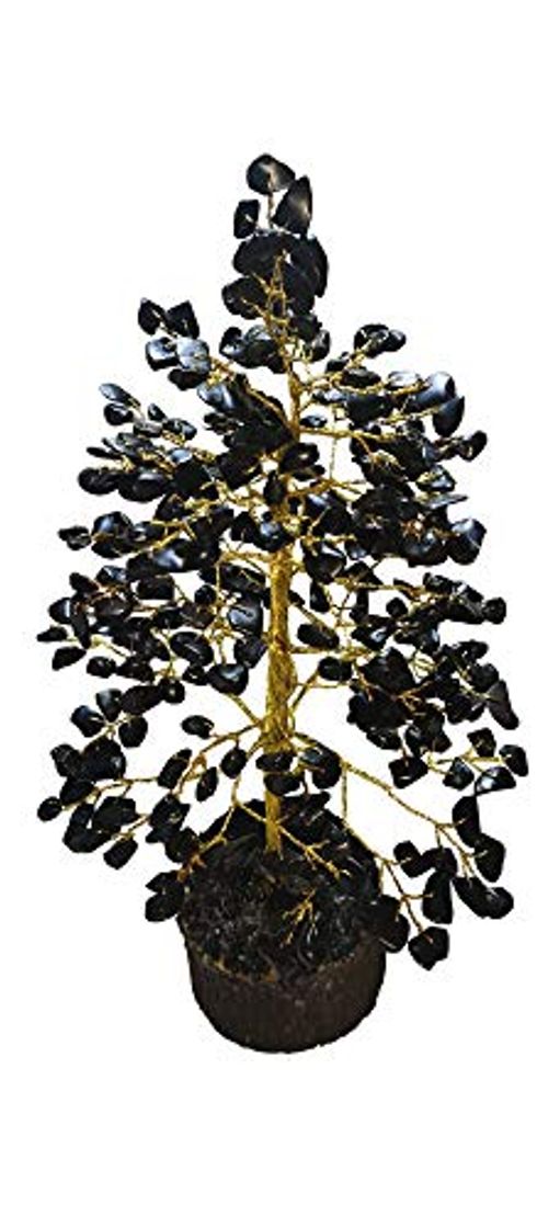 Product NK CRYSTALS Árbol de Cristal de turmalina Negra Reiki Curación Piedras Naturales Equilibrio de Chakras Árbol de Plata Adornos de energía Positiva Regalos espirituales