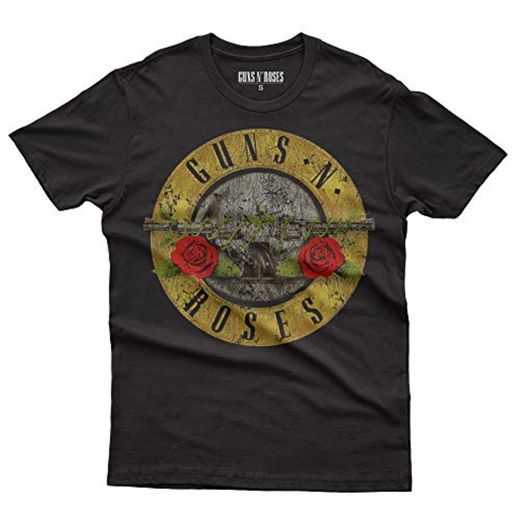 Guns N' Roses Vintage Bullet Logo T-Shirt Official Licensed Hombre