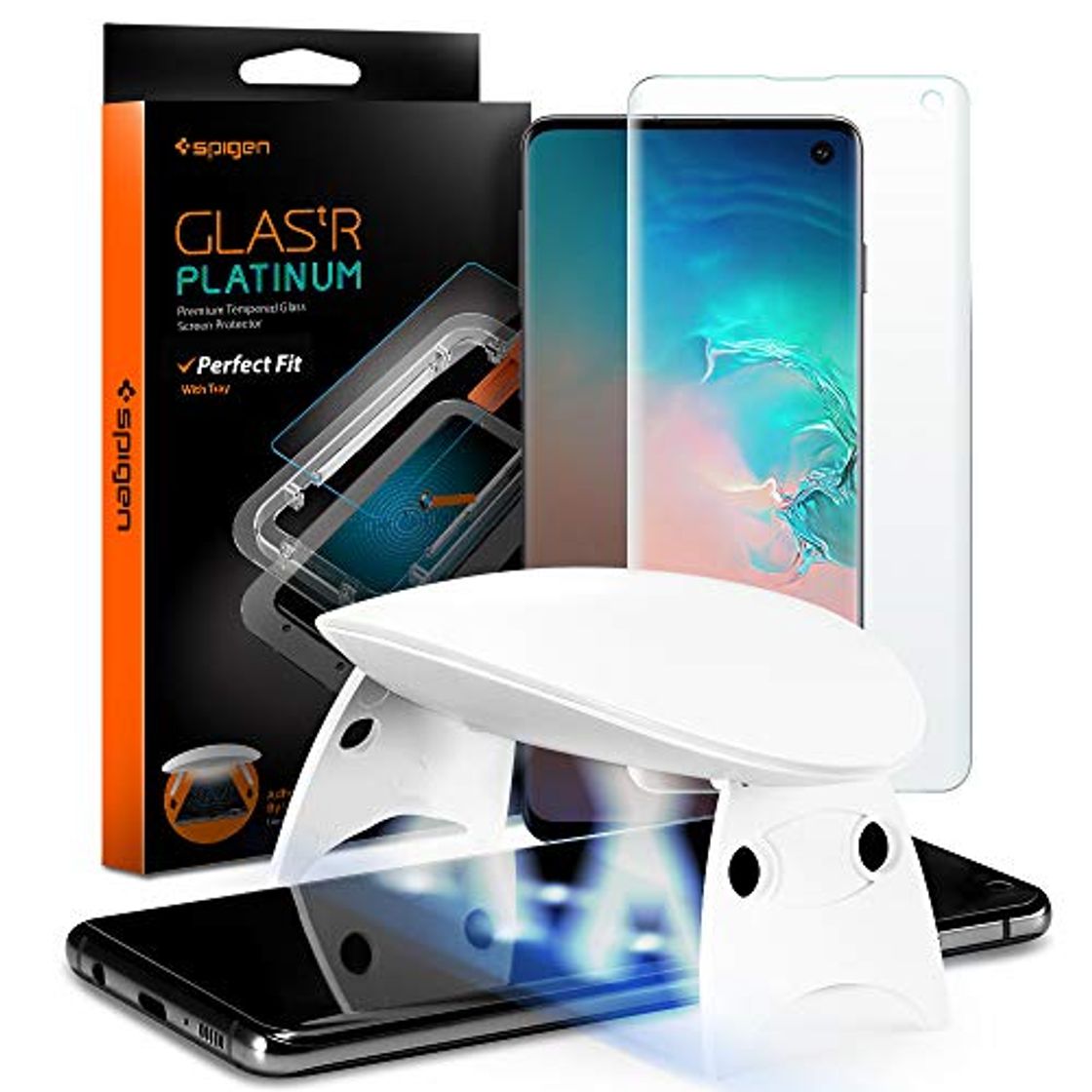 Producto Spigen, Glas.TR Platinum, UV Protector de Pantalla para Samsung Galaxy S10, Compatible