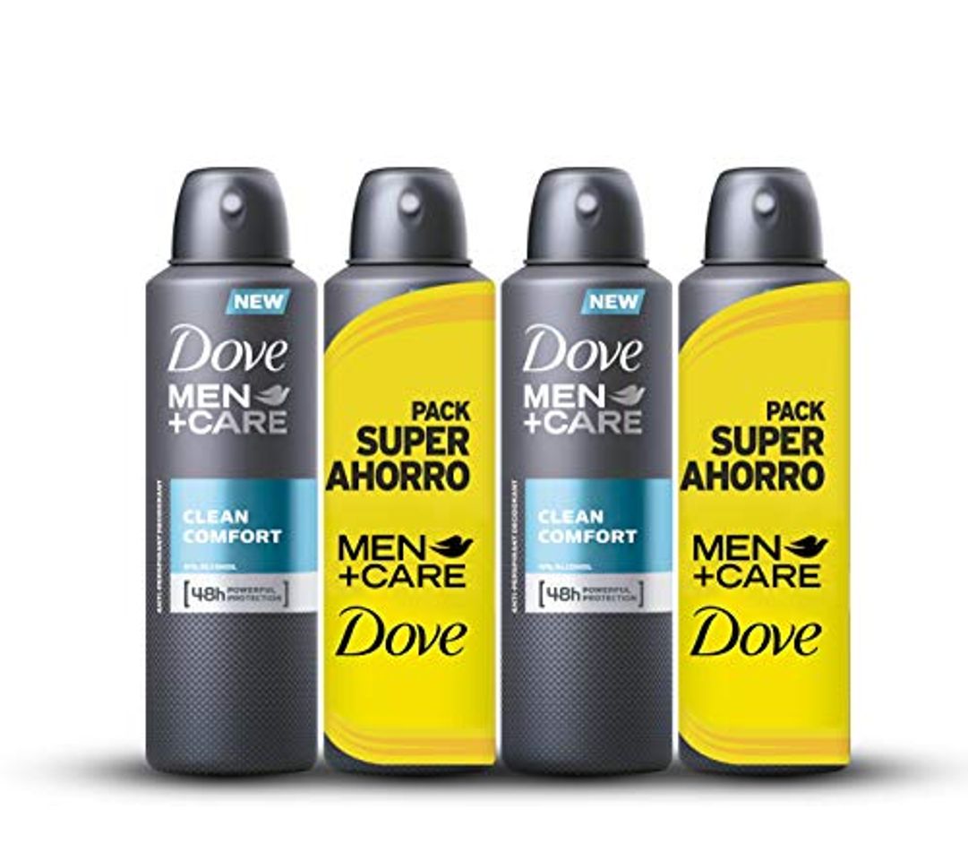 Belleza Dove Men Pack Ahorro Desodorante Clean Comfort - 2 Paquetes de 2