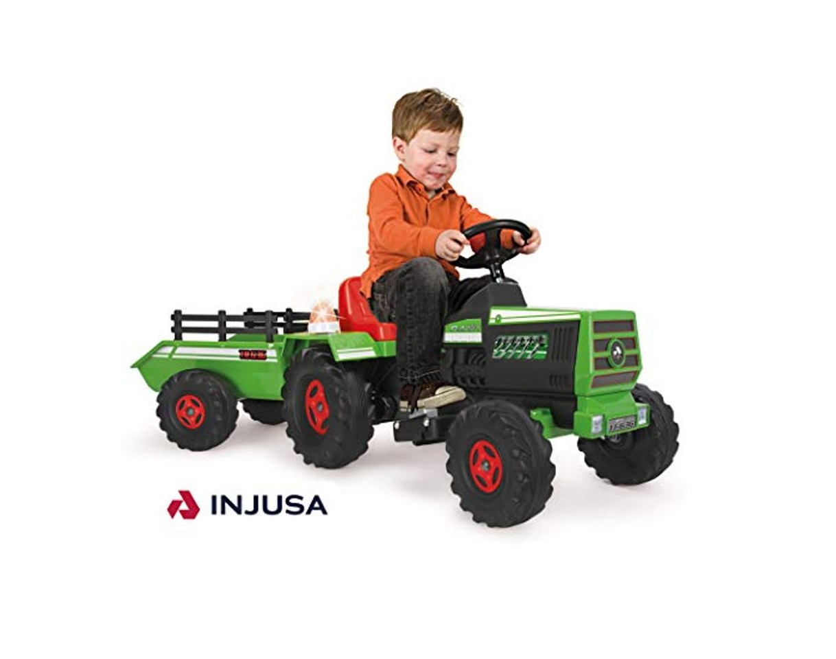 Product INJUSA- Tractor con Remolque para Niños 6 V, Color Verde, 3