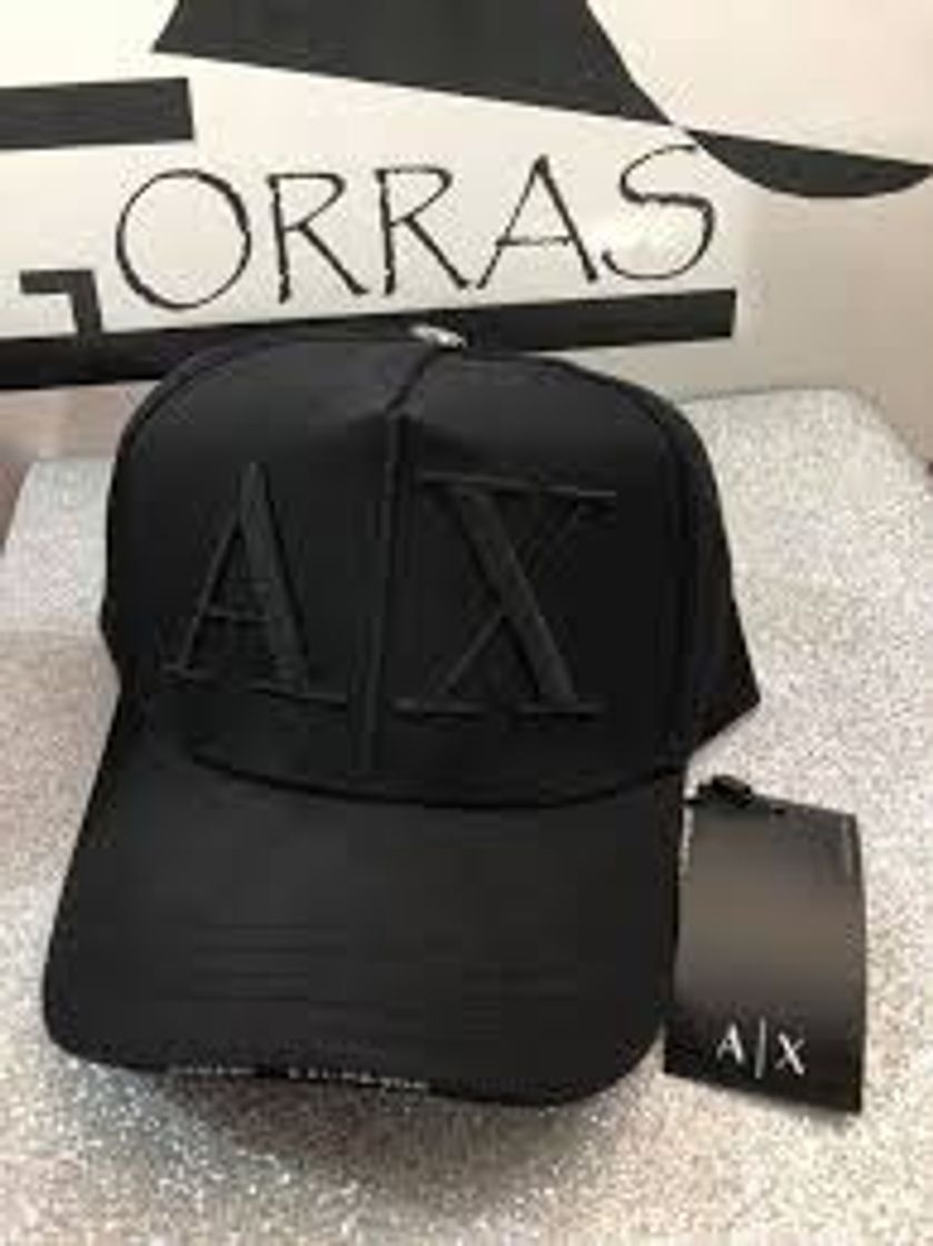 Moda Armani Exchange Rubber Logo AX Cap Gorra de béisbol, Negro