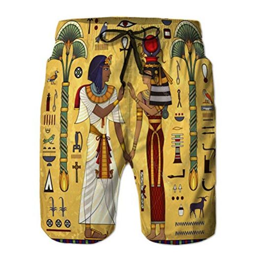 Yuerb Men 's Board Short Shorts de baño de Secado rápido Beach Short Egipcio mitología Antigua CU