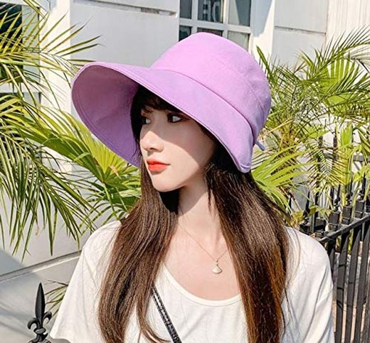 Cky Hat Women Sun Protection Plegable Top vacío Sombreros de Verano para