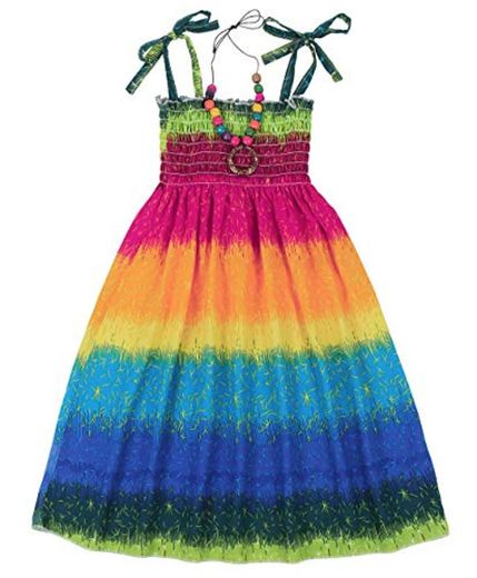 Edjude Vestidos de Tiras Vestido de Verano Bebé Niñas Casuales Bohemios Ropa