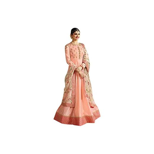 ETHNIC EMPORIUM Peach Color durazno Eid kaftaan colección Personalizada Hijab para medir Anarkali Salwar Traje Fiesta Mujeres Vestido de Novia musulmán Vestidos Ceremonia Festival colección 2628