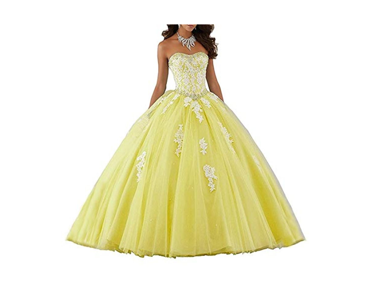 Moda XUYUDITA Mujeres Lace piso de longitud vestido de baile Quinceanera vestido vestido