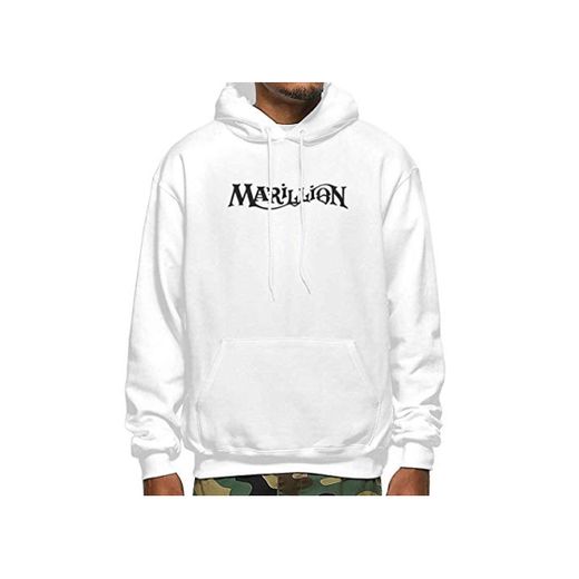 Marillion Band Logo Mans Sudadera con Capucha Sudadera de Manga Larga Fit Hoody Blanco