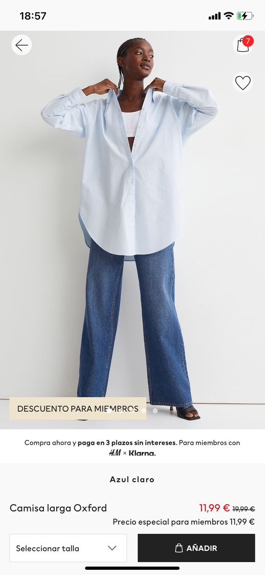 Moda Camisa larga Oxford - Azul claro - MUJER | H&M ES