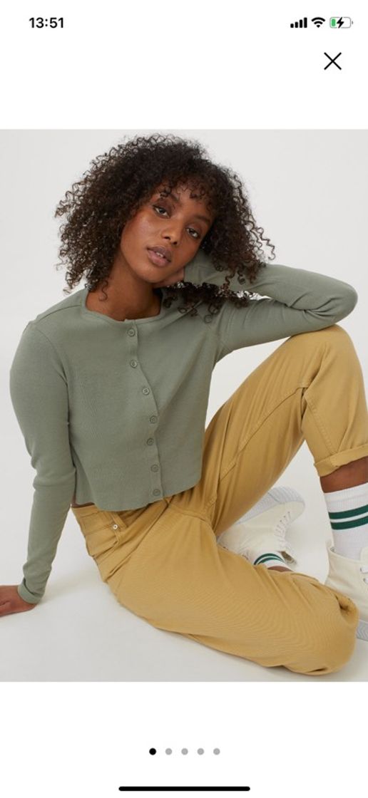 Moda Cárdigan con cierre de botones - Verde caqui claro - MUJER | H&M ...