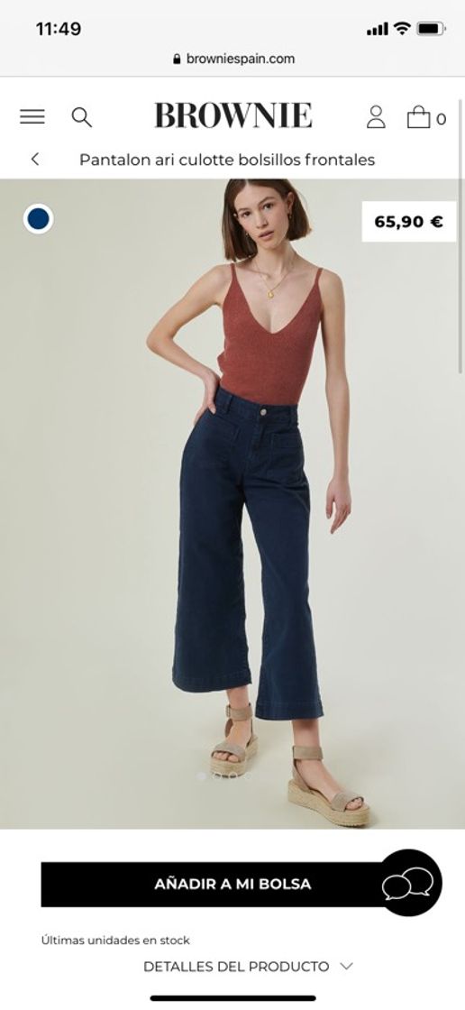 Moda Pantalon ari culotte bolsillos frontales