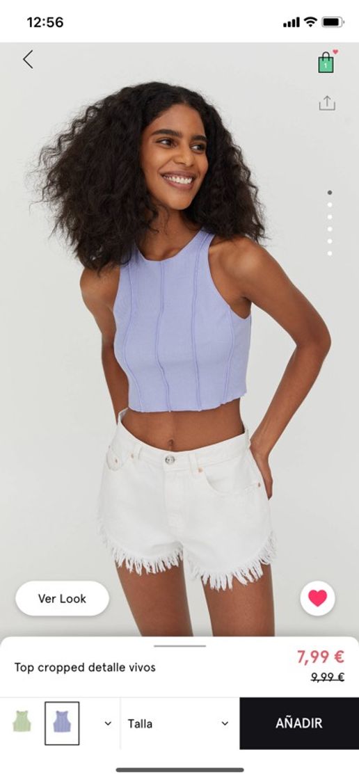 Fashion Top cropped detalles vivos