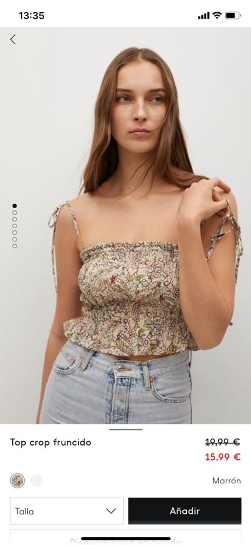 Moda Top crop fruncido