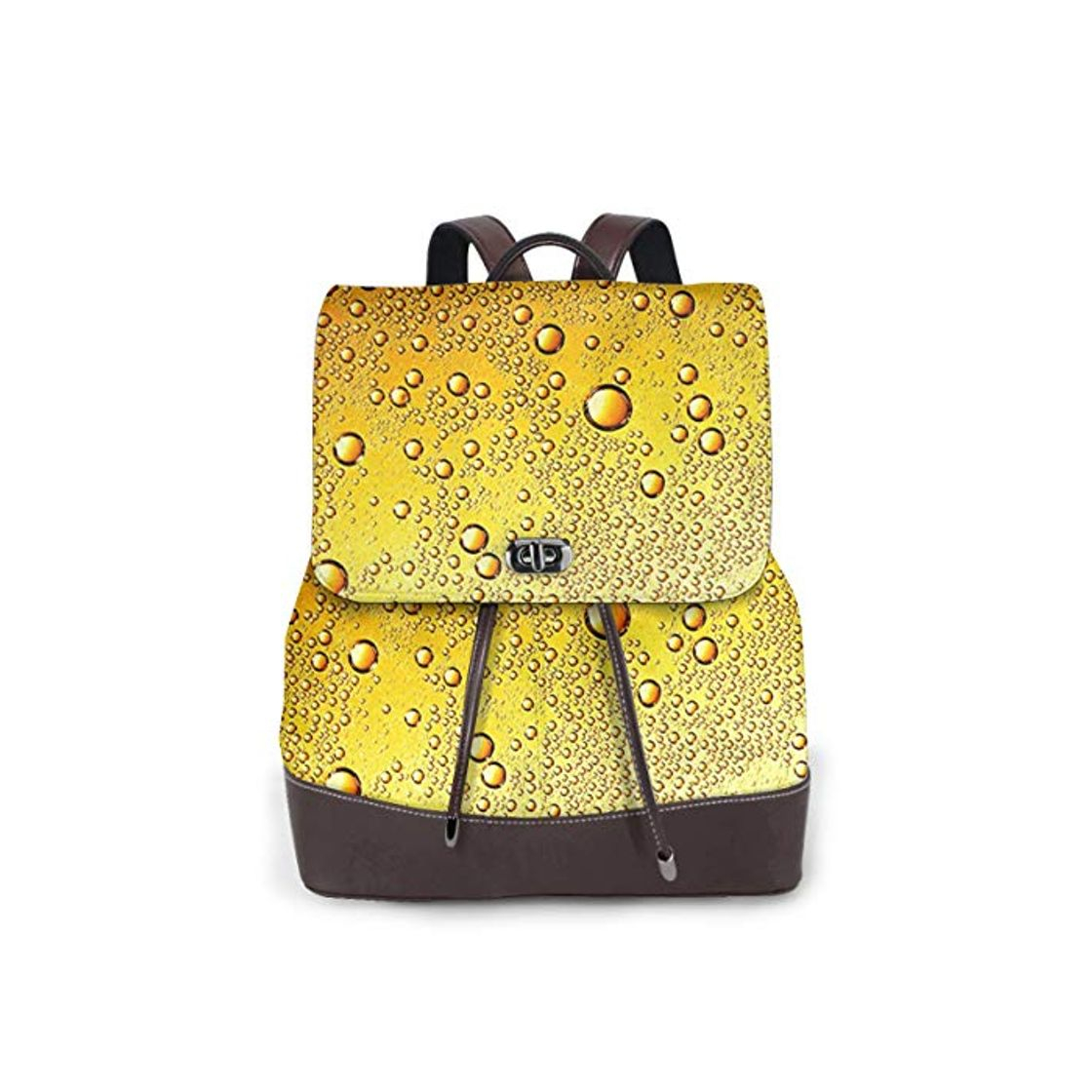 Moda SGSKJ Mochila de Cuero Mujer Bolso Cool Beer Bubble Estudiante Casual Bolsa La Universidad Bolsa de Viaje de Cuero Mochila Mujer