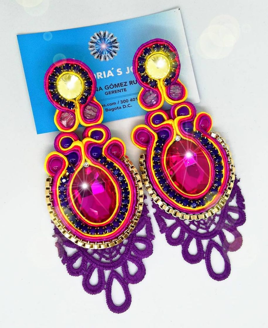 Moda Aretes en torchon y soutache