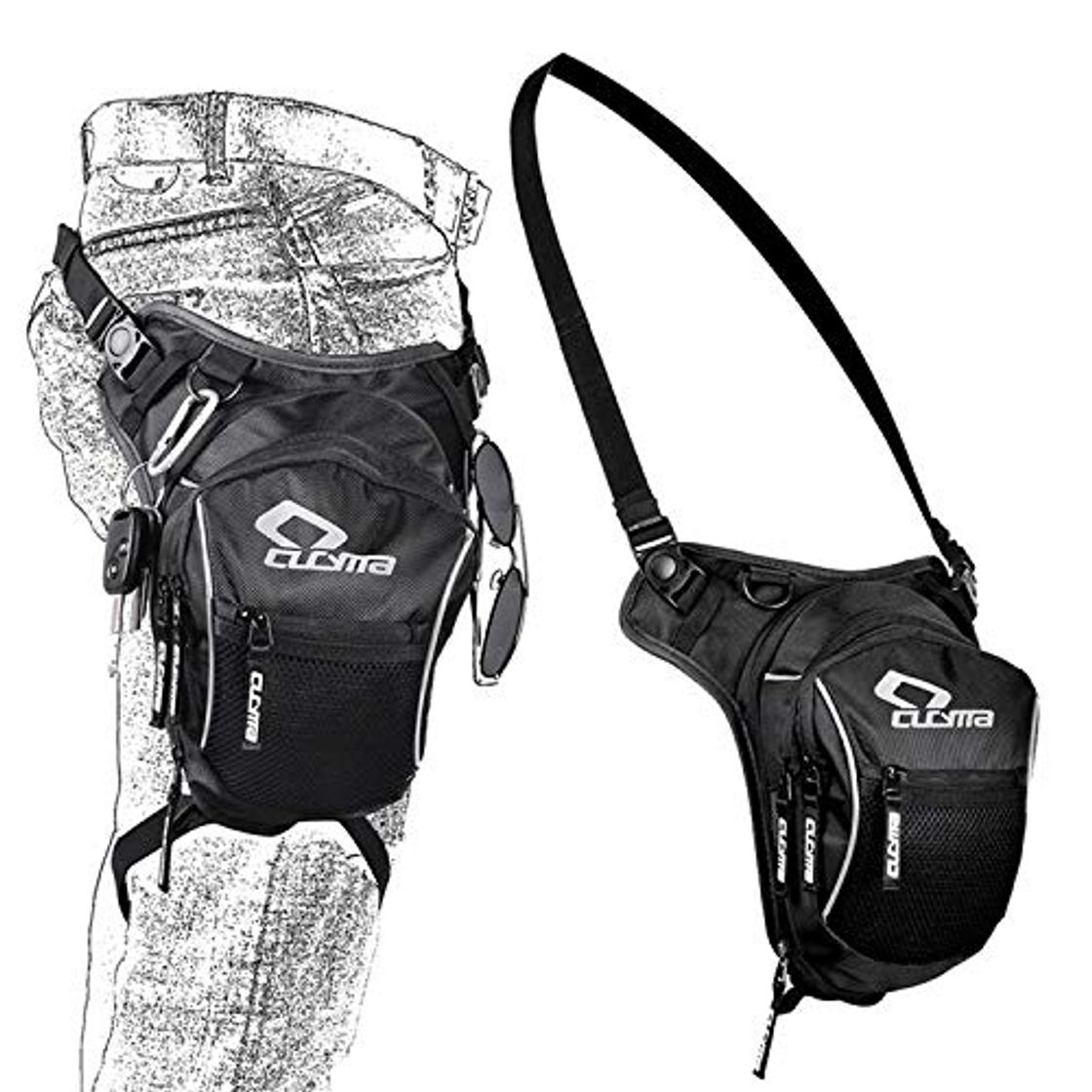 Social JOQINEER Bolso de Bolsa de Pierna para Hombre Senderismo Bicicleta Moto Deporte