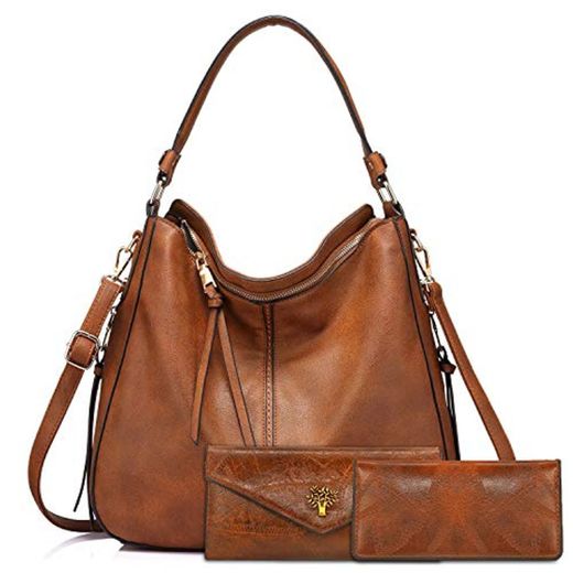 BestoU Bolsos de Mujer Bolso Bandolera Tote Grande De Hombro Bolsos PU