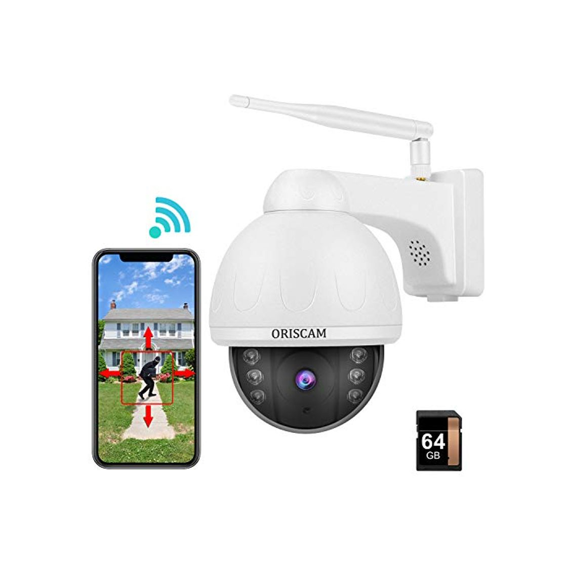 Product Cámara IP Exterior WiFi Cámara de Vigilancia 1080P con Visión Noturna 15M,