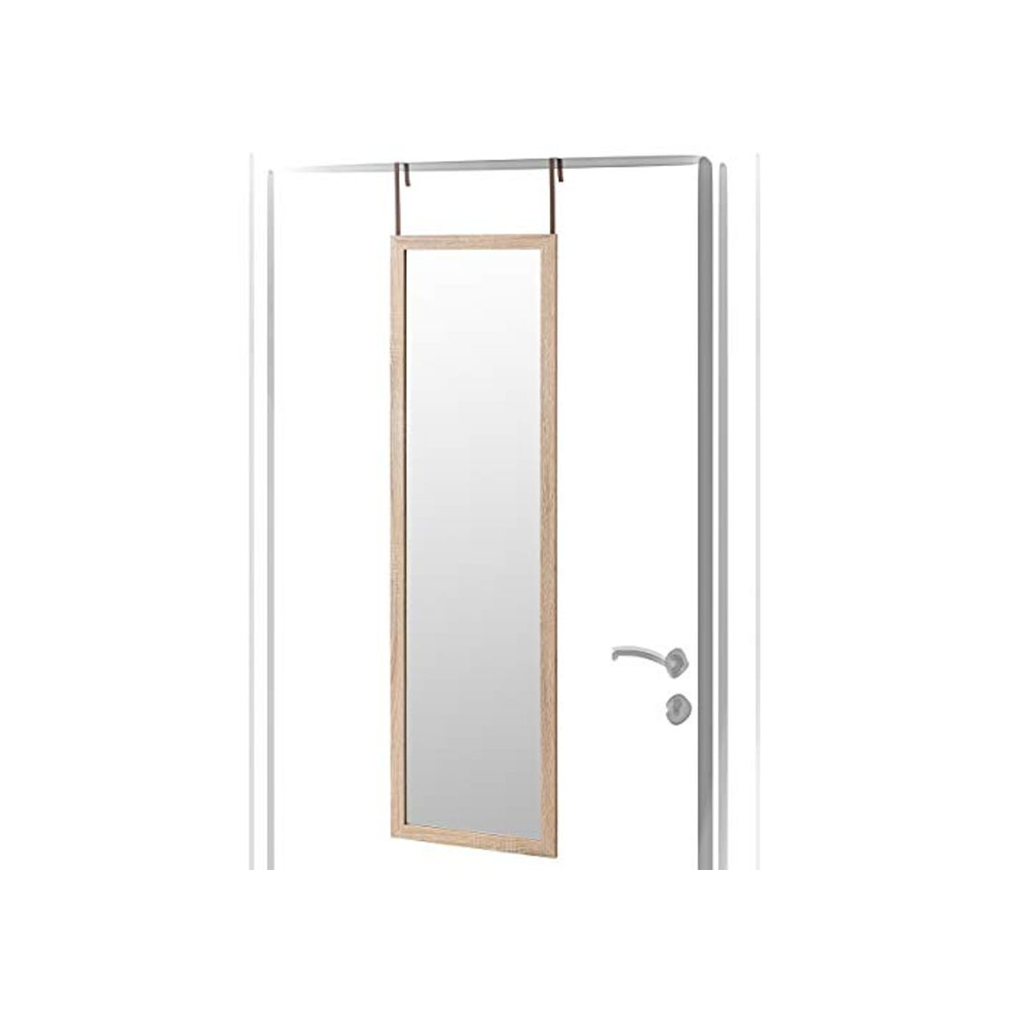 Social Espejo de Puerta de Madera MDF Beige nórdico para Dormitorio de 35