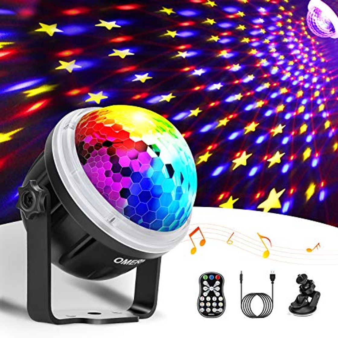 Producto OMERIL Luces Discoteca Bola de Discoteca Activadas por Música con 10 Colores