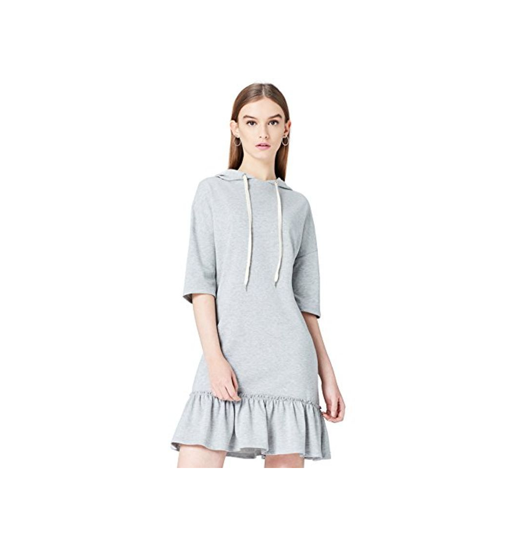 Product Marca Amazon - find. Vestido Corto con Capucha y Volante para Mujer,