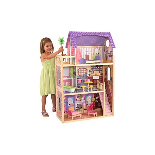 KidKraft- Kayla Casa de muñecas de madera con muebles y accesorios incluidos,