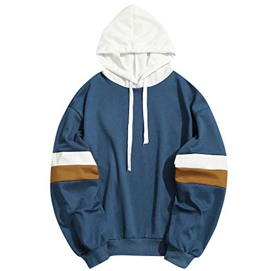 Social Overdose Camisa para Hombre Patchwork Casual Slim Fit Hoodie Simple OtoñO Adolescente