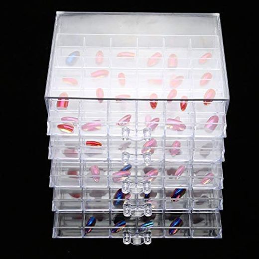 120 cuadrículas Cajas de almacenamiento de artesanía transparente